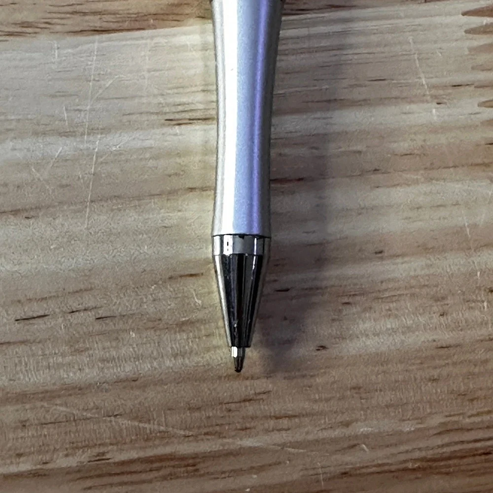 Silver Beaded Ballpoint Pen Pink‎ Blue White Silicone Beads Handmade Stationery